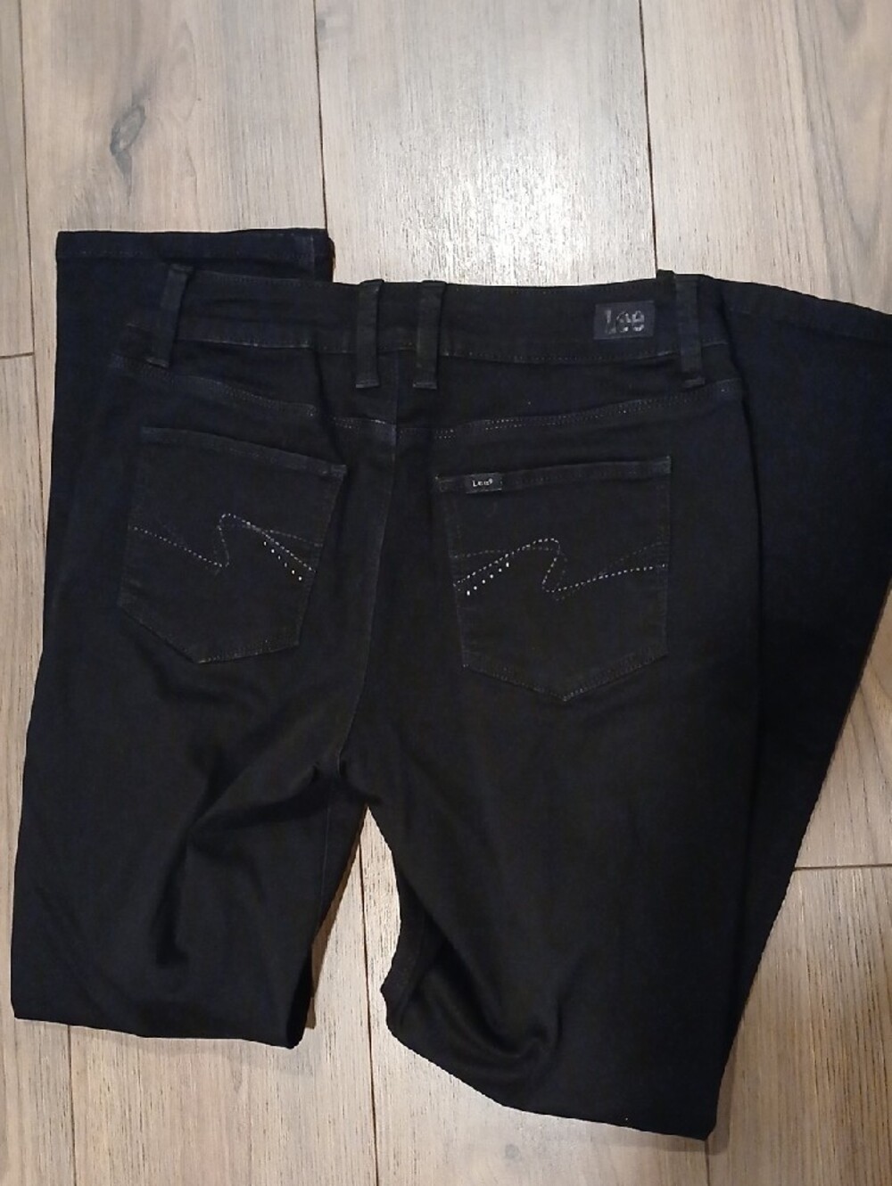Lee Black Straight-Leg Mid Rise Jeans 10 Medium - Picture 6 of 9